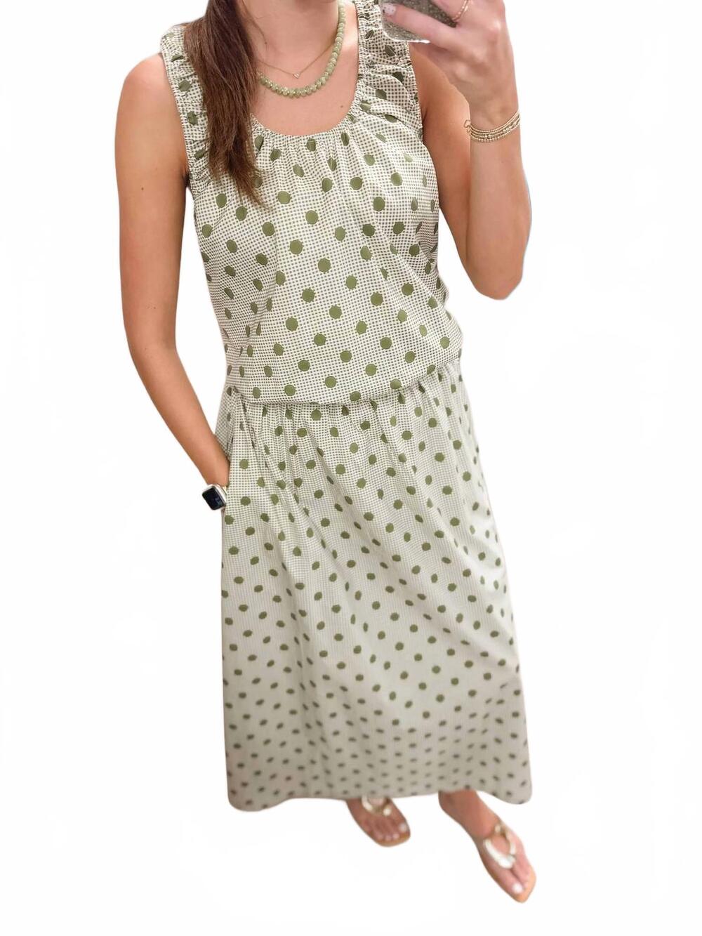 NEW ENTRO sweet olive dot set in olive